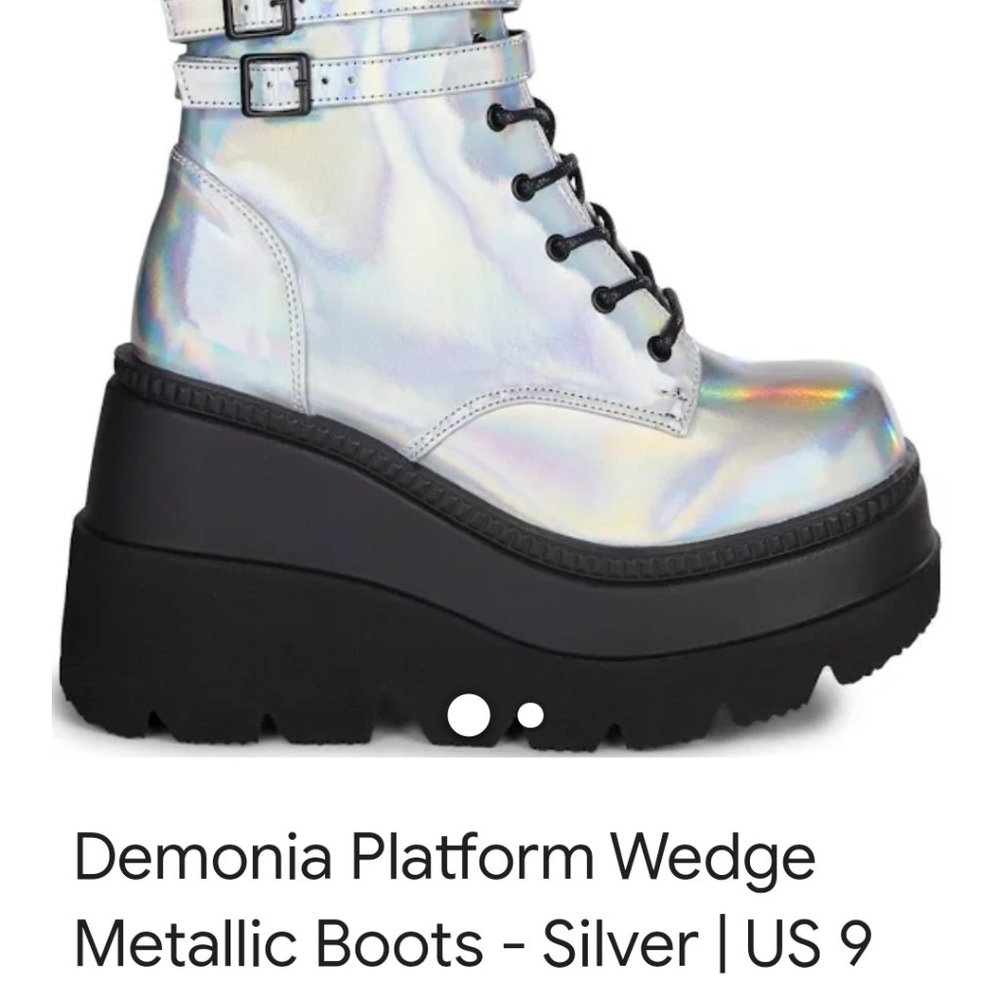Iridescent Dolls Kill Demonia Platform Boots